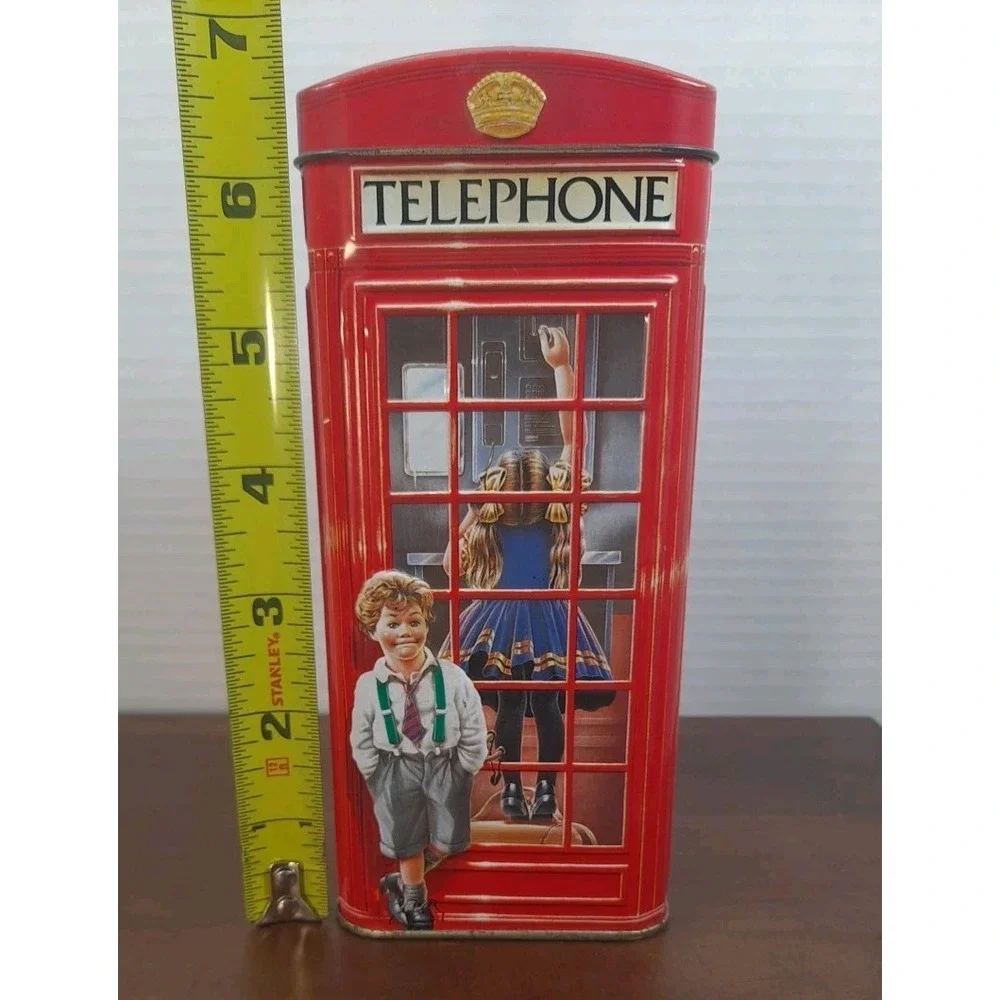 Vtg Churchill Heritage Of England Telephone Kiosk Money Tin Bank Made In England